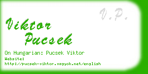 viktor pucsek business card